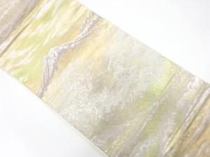 遠山に樹木風景模様織り出し　袋帯